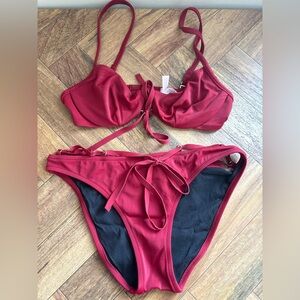 Victorias Secret Red Bikini Swimsuit Set